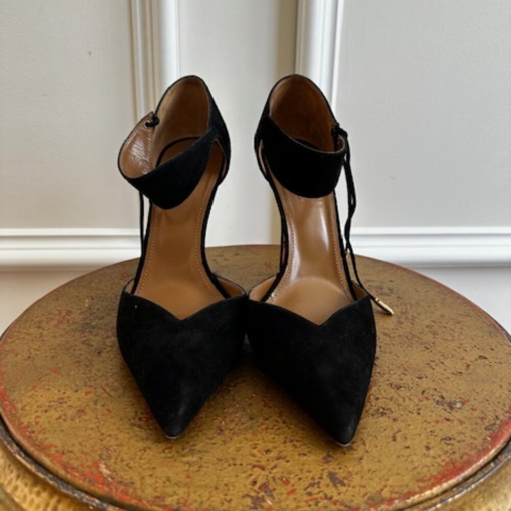 Aquazurra black suede heels, size 40(EU), worn only once